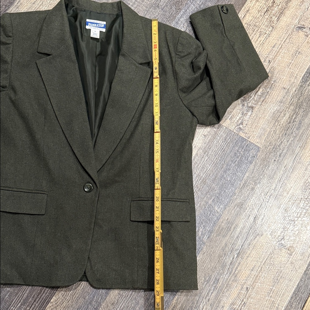 Pendleton Olive Green Women's 100% Wool Blazer - Picture 5 of 7